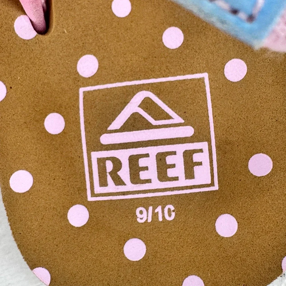 Reef Little Ahi Sandals Toddler Size 9/10 Tie Dye Polka Dot Backstrap Flip Flops